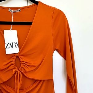 NWT Orange Cutout Zara Dress
